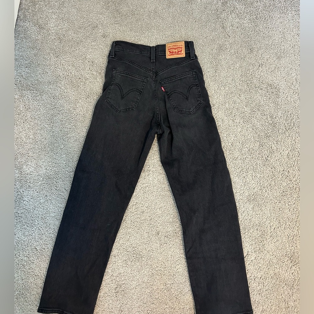 Levi's Ribcage Straight Ankle Jeans — Washed Black - Picture 7 of 7